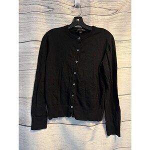 Ann Taylor Black Button-Up Cardigan Sweater Size L